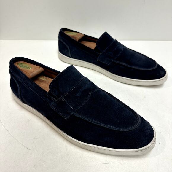 VERY GOOD Allen Edmonds Randolph Penny Loafer Sneaker Blue Suede Shoes 10.5 - Picture 6 of 10